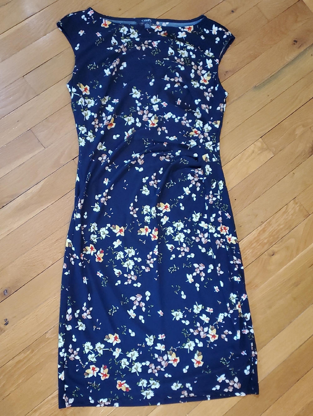 Navy Floral Midi Dress